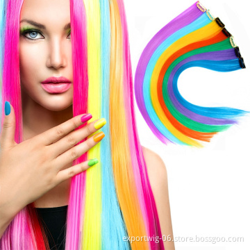 Synthetic Ombre Straight Hair Extensions For Women Girl With Clip Hair One Piece Clip In Hair Extensions
